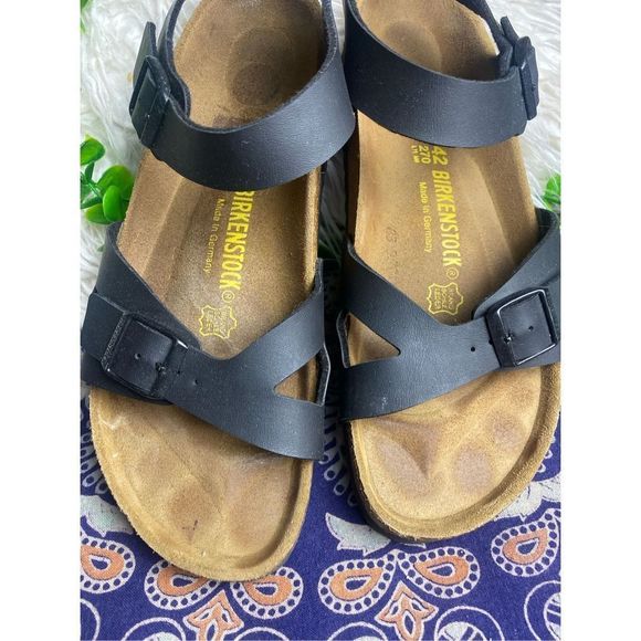BIRKENSTOCK Rio Sandals Black Size W11 M9 GUC - Picture 3 of 8